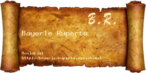 Bayerle Ruperta névjegykártya